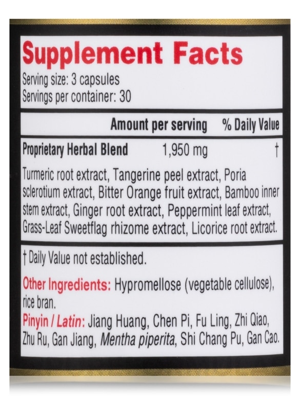 Clear Phlegm™ (Wen Dan Tang Herbal Supplement) - 90 Capsules - Alternate View 4