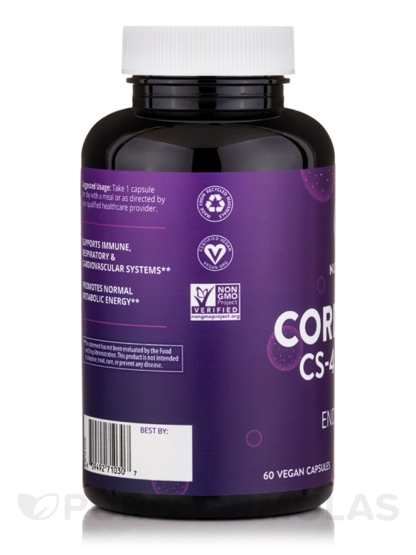 Cordyceps 750 mg (Cordyceps sinensis) - 60 Vegan Capsules - Alternate View 3