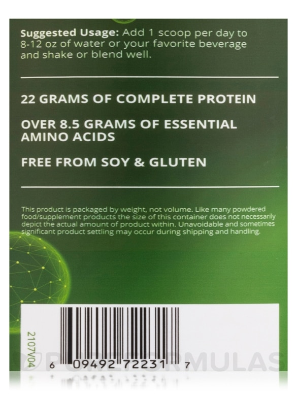 Veggie Protein with Superfoods, Vanilla Flavor - 20.1 oz (570 Grams) - Alternate View 5