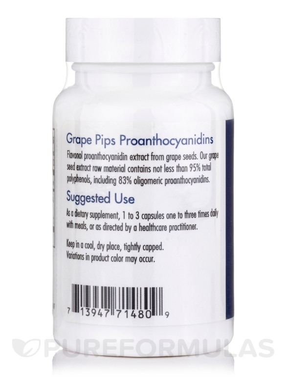 Grape Pips Proanthocyanidins - 90 Vegetarian Capsules - Alternate View 2