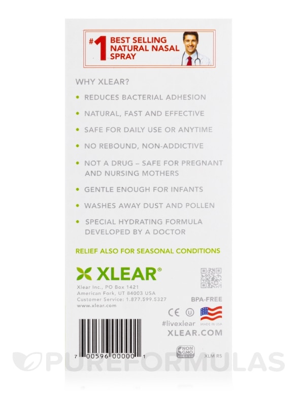Xlear® Natural Saline Nasal Spray - Daily Relief - 1.5 fl. oz (45 ml) - Alternate View 5
