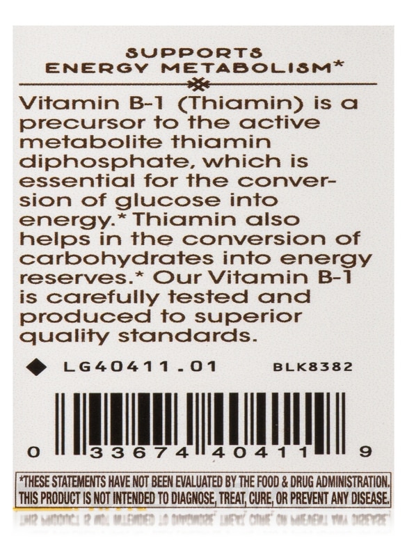 Vitamin B1 - 100 Capsules - Alternate View 6