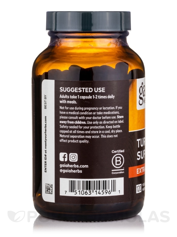 Turmeric Supreme: Extra Strength - 120 Vegan Liquid Phyto-Caps® - Alternate View 2