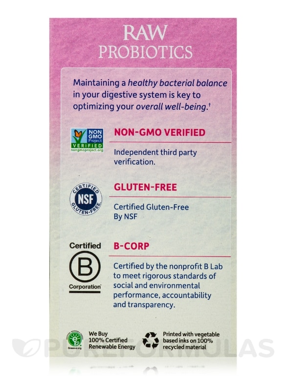 Raw Probiotics Women - 90 Vegetarian Capsules - Alternate View 5