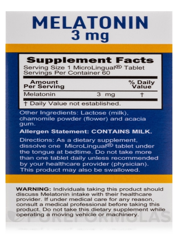 Melatonin 3 mg - 60 MicroLingual® Tablets - Alternate View 7