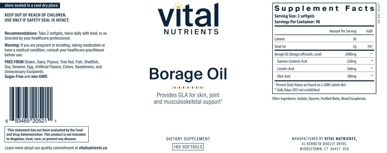 Borage Oil - 180 Softgel Capsules - Alternate View 4