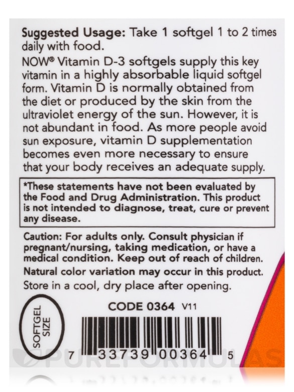 Vitamin D-3 400 IU - 180 Softgels - Alternate View 4
