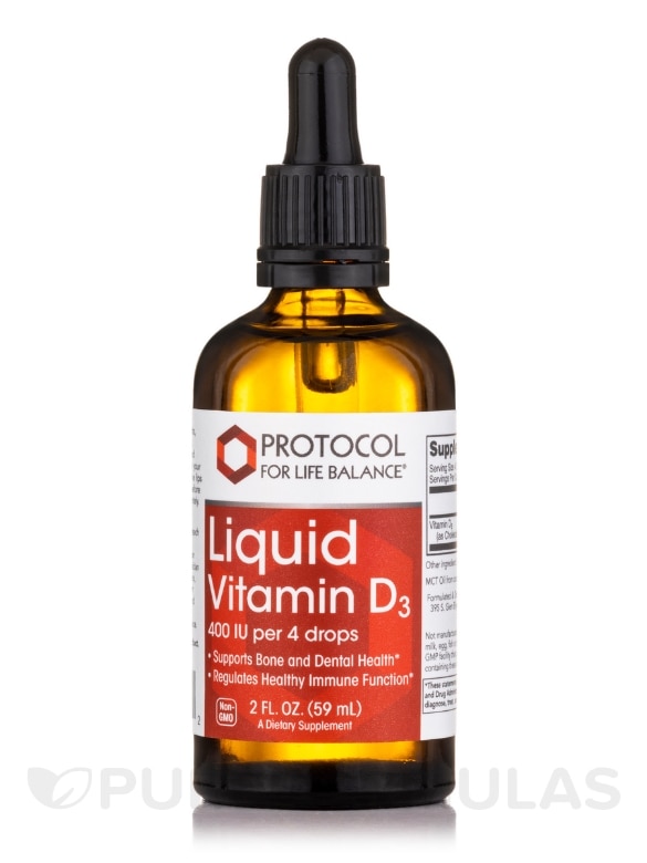 Liquid Vitamin D3 400 IU per 4 drops - 2 fl. oz (60 ml)