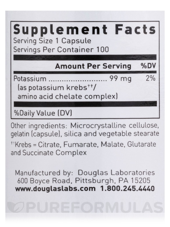Potassium 99 mg Chelated - 100 Capsules - Alternate View 4