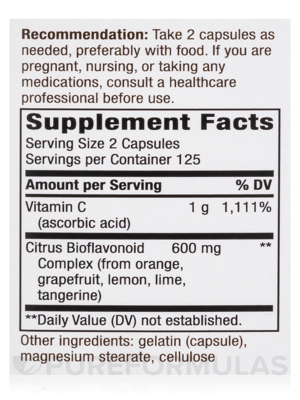 Vitamin C Bioflavonoids - 250 Capsules - Alternate View 4