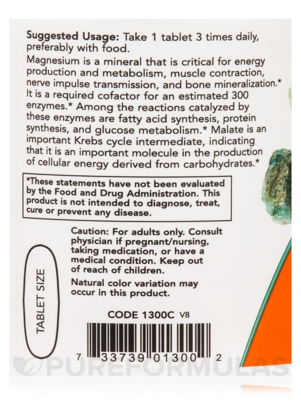 Magnesium Malate 1000 mg - 180 Tablets - Alternate View 4
