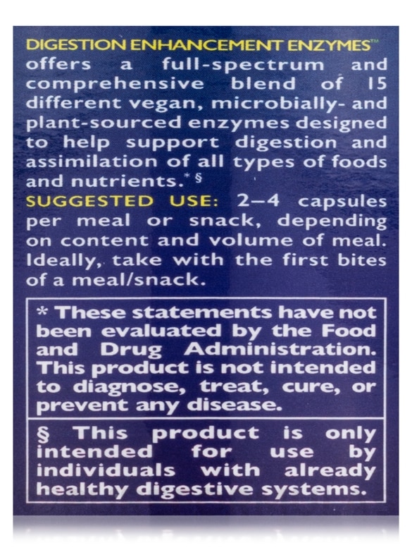 Digestion Enhancement Enzymes™ - 120 VeganCaps™ - Alternate View 5