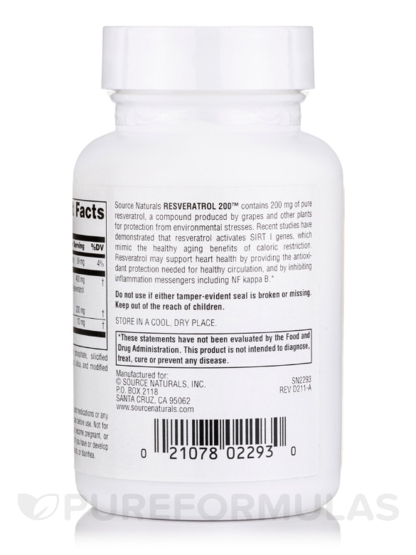 Resveratrol 200 mg - 60 Tablets - Alternate View 2