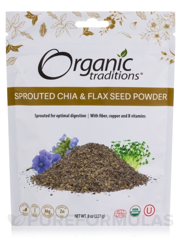 Sprouted Chia & Flax Seed Powder - 8 oz (227 Grams)