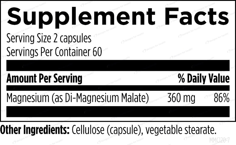 Magnesium Malate - 120 Vegetarian Capsules - Alternate View 1