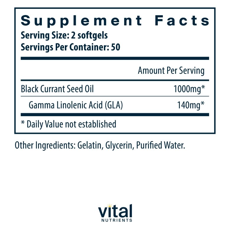 Black Currant Seed Oil 535 mg - GLA 70 mg - 100 Capsules - Alternate View 5