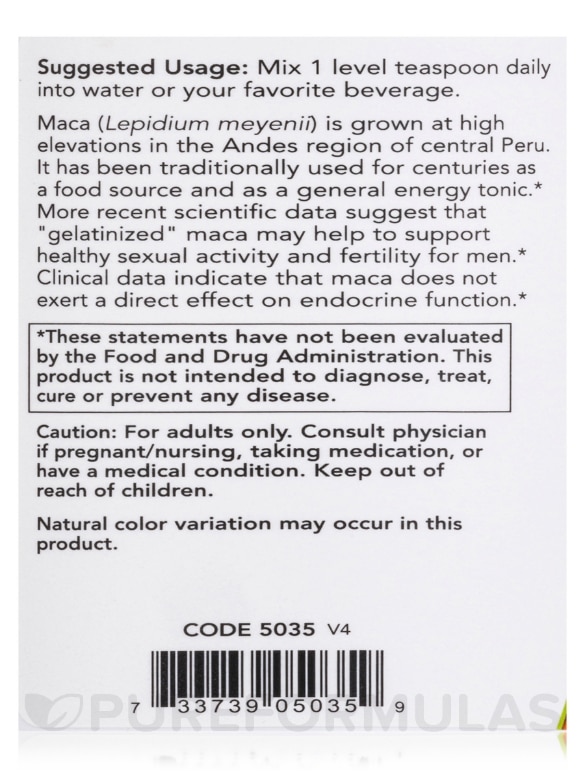 Maca Organic Pure Powder - 7 oz (198 Grams) - Alternate View 4