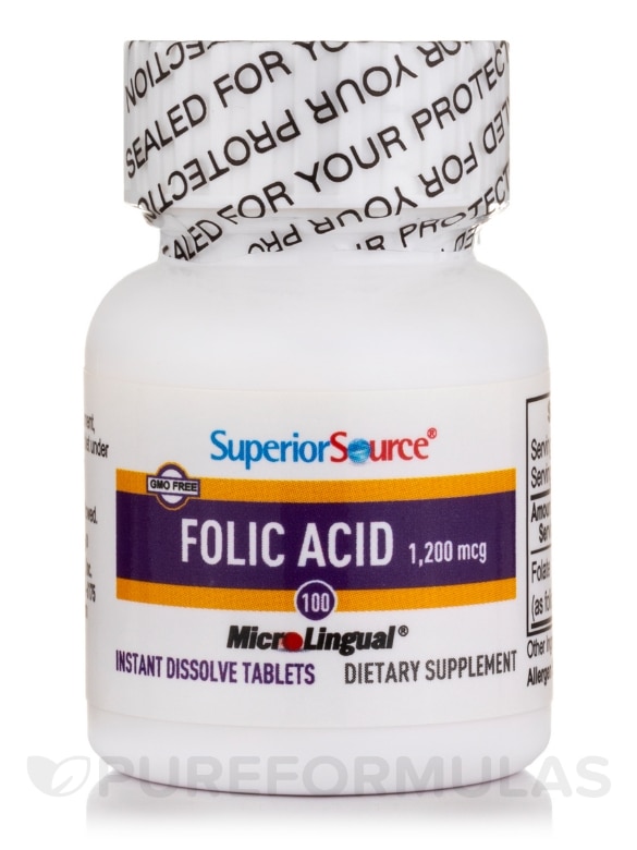 Folic Acid 1,200 mcg - 100 MicroLingual® Tablets - Alternate View 2