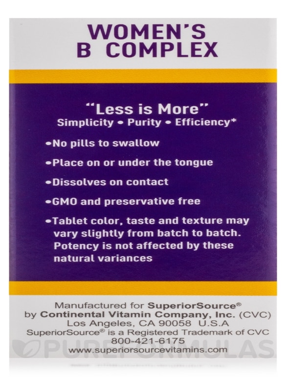 Women's B Complex B12 & Folic Acid - 60 MicroLingual® Tablets - Alternate View 9