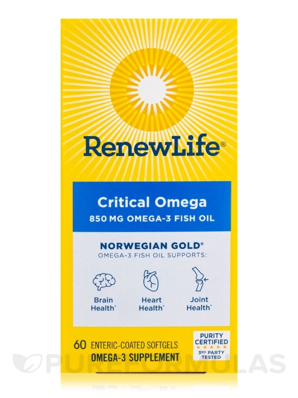Norwegian Gold® Omega-3 Fish Oil Critical Omega - 60 Enteric-Coated Softgels - Alternate View 3