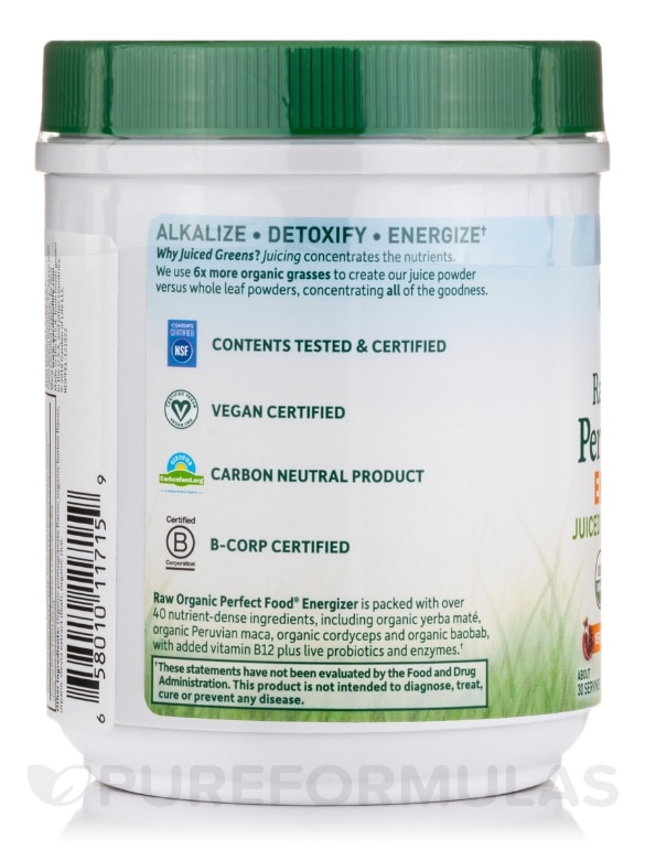 Raw Organic Perfect Food® Energizer Juiced Green Superfood Powder - 9.8 oz (279 Grams) - Alternate View 3