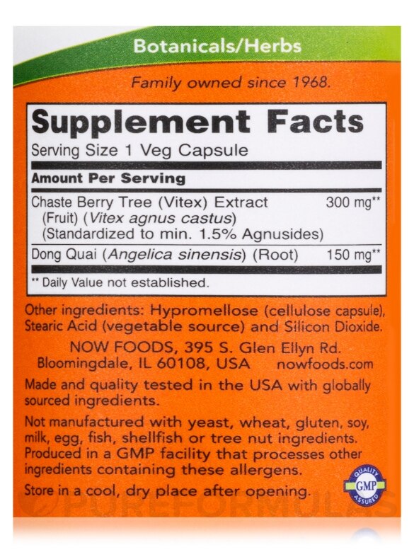 Chaste Berry Vitex Extract 300 mg - 90 Veg Capsules - Alternate View 3