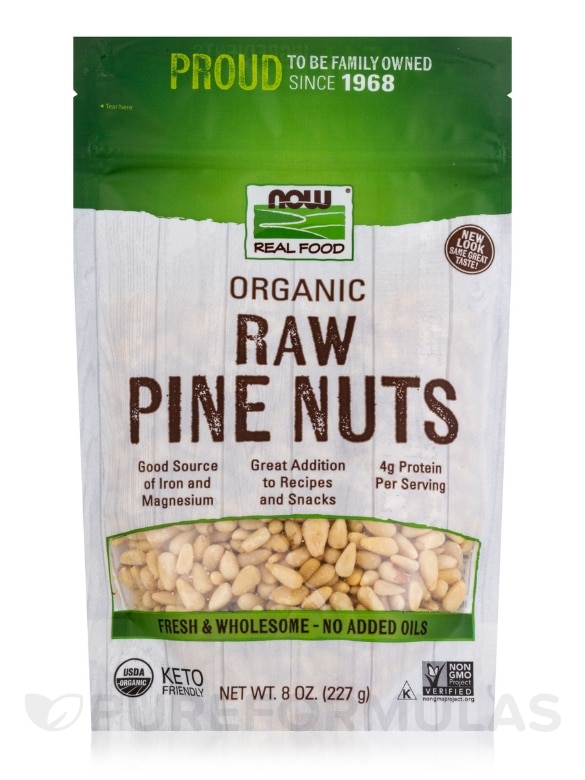 NOW Real Food® - Pine Nuts (Certified Organic) - 8 oz (227 Grams)