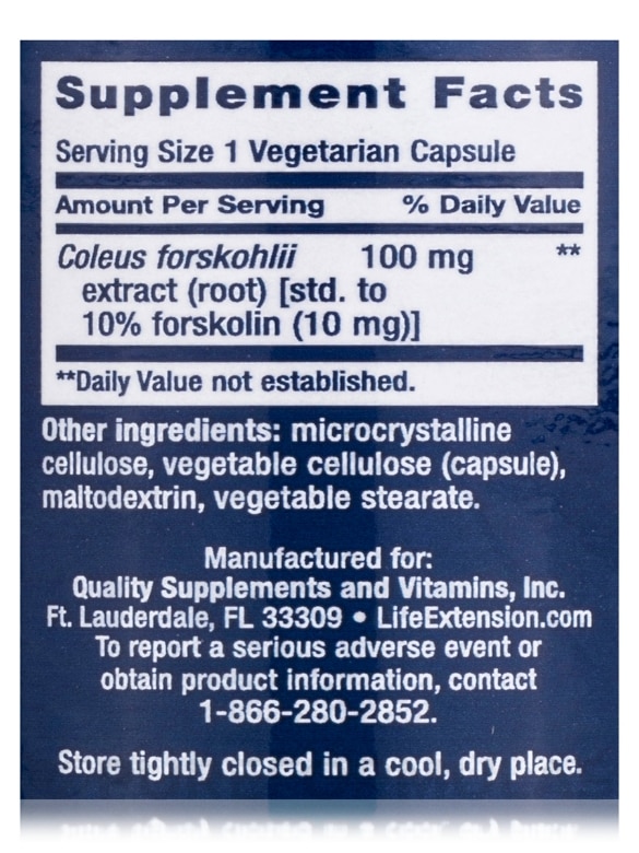 Forskolin 10 mg - 60 Vegetarian Capsules - Alternate View 3