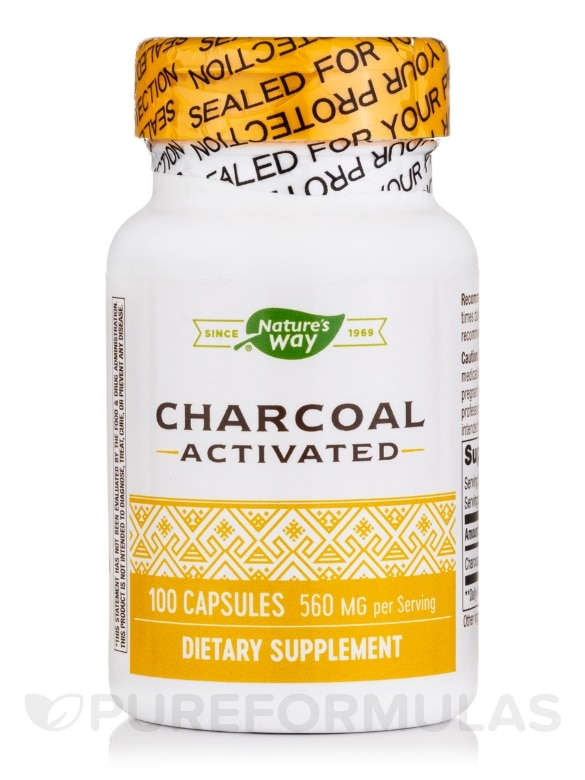 Activated Charcoal - 100 Capsules (Yellow Label)
