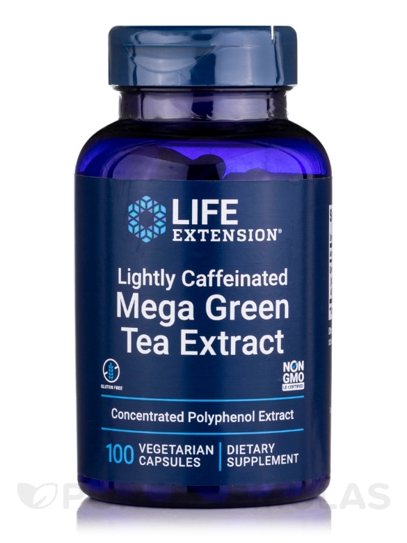 Mega Green Tea Extract (Lightly Caffeinated) - 100 Vegetarian Capsules