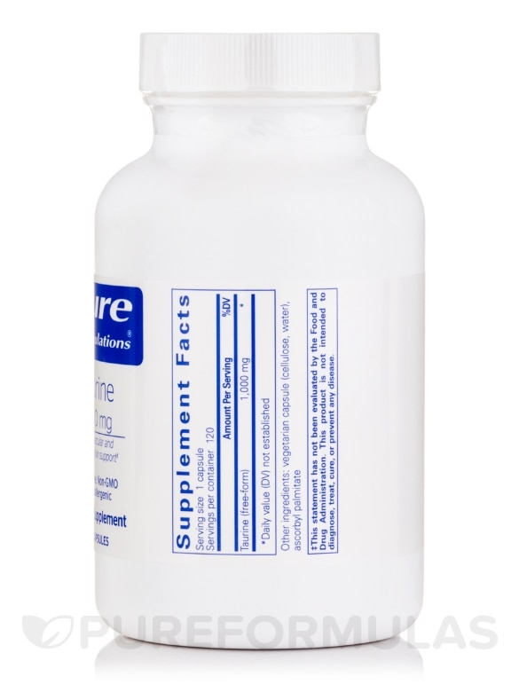 Taurine 1000 mg - 120 Capsules - Alternate View 1