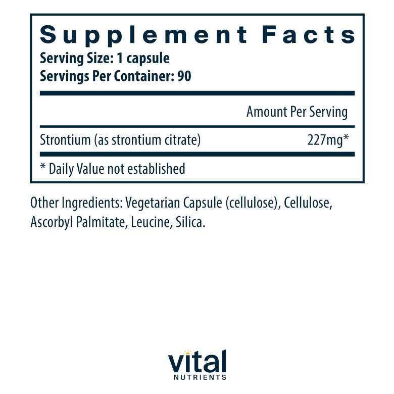 Strontium (Citrate) 227 mg - 90 Vegetarian Capsules - Alternate View 5