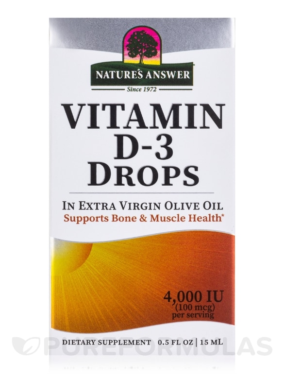 Liquid Vitamin D-3 Drops 4000 IU - 0.5 fl. oz (15 ml) - Alternate View 3