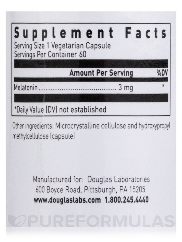 Melatonin 3 mg - 60 Capsules - Alternate View 4
