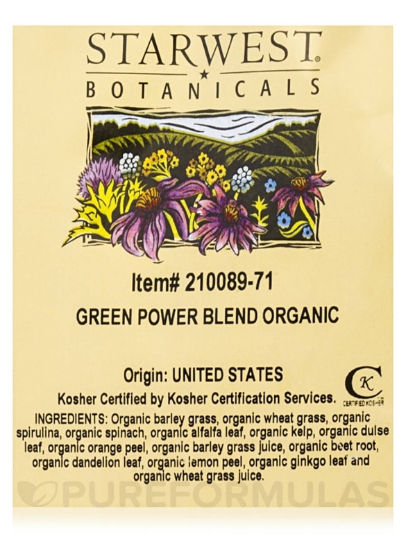 Organic Green Power Blend - 1 lb (453.6 Grams) - Alternate View 2