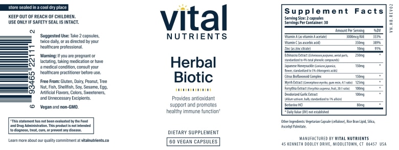 Herbal Biotic - 60 Vegetarian Capsules - Alternate View 4