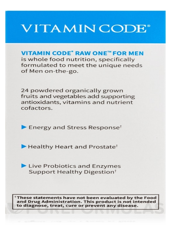 Vitamin Code® - Raw One for Men Multivitamin - 75 Vegetarian Capsules - Alternate View 9