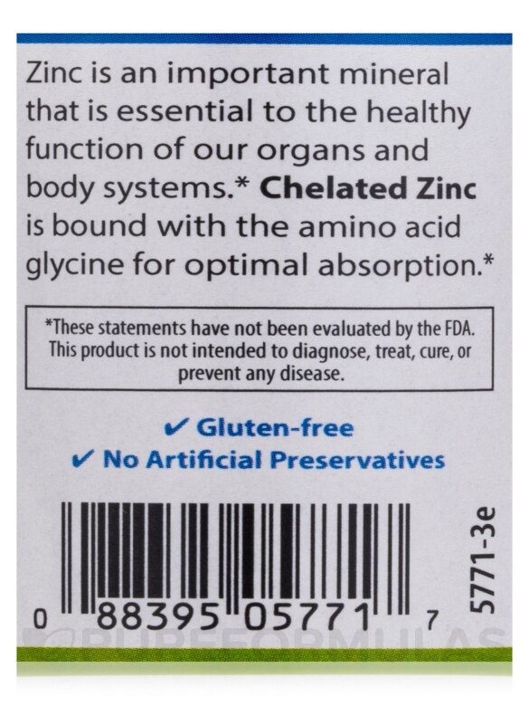 Chelated Zinc 30 mg - 100 Tablets - Alternate View 4