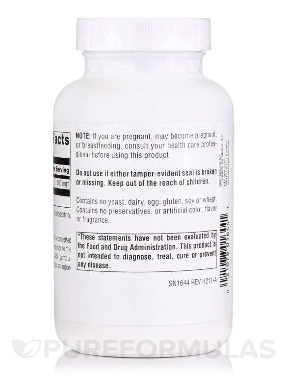 L-Glutamine 500 mg - 100 Capsules - Alternate View 2