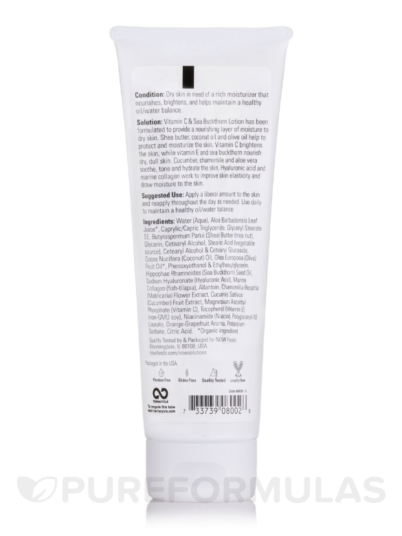NOW® Solutions - Vitamin C and Sea Buckthorn Body Lotion - 8 oz (237 ml) - Alternate View 1
