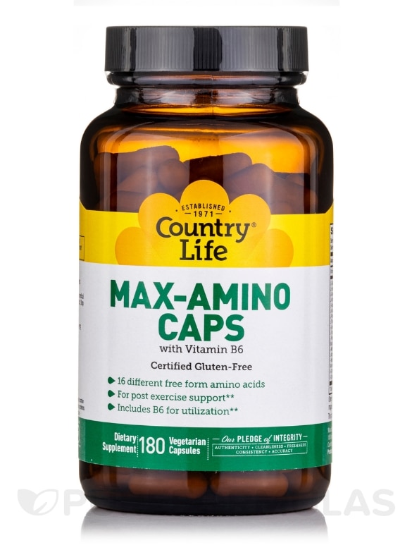 Max Amino Caps with B-6 - 180 Vegetarian Capsules