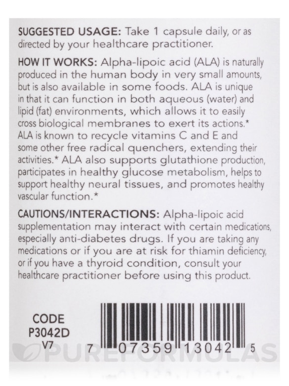 Alpha-Lipoic Acid 250 mg - 90 Vcaps® - Alternate View 4