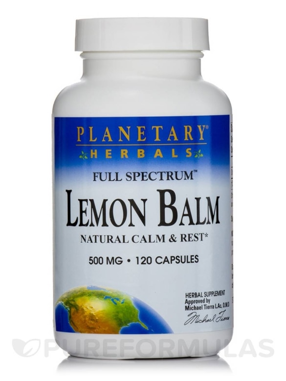 Full Spectrum Lemon Balm 500 mg - 120 Capsules