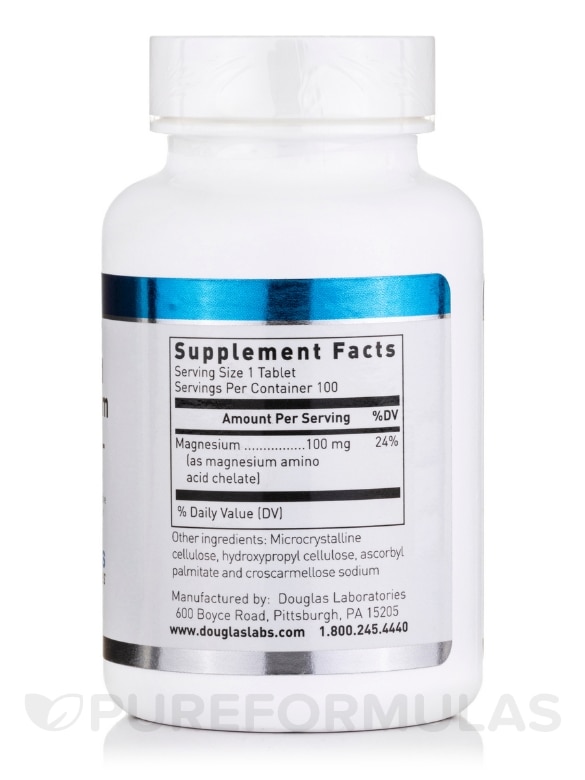 Chelated Magnesium - 100 Tablets - Alternate View 1