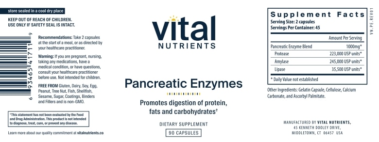 Pancreatic Enzymes 1000 mg - 90 Capsules - Alternate View 4