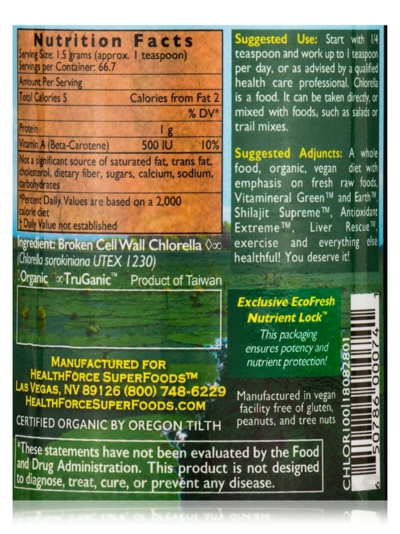 Chlorella Manna™ Powder - 3.53 oz (100 Grams) - Alternate View 3