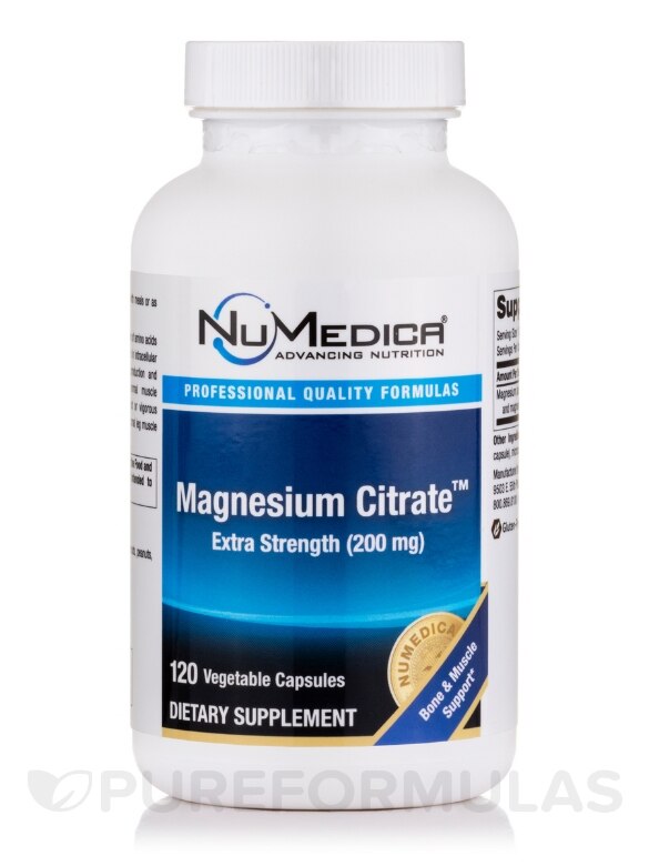 Magnesium Citrate Extra Strength 200 mg - 120 Vegetable Capsules