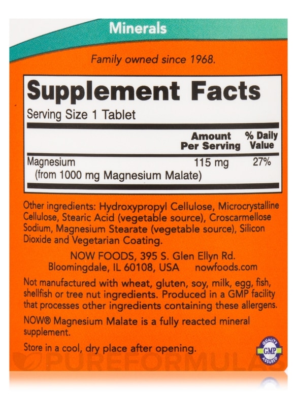 Magnesium Malate 1000 mg - 180 Tablets - Alternate View 3