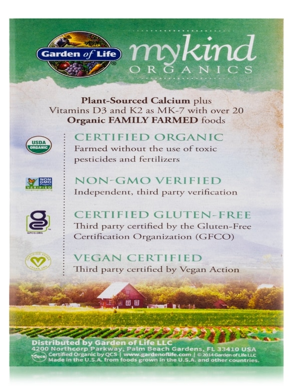 mykind Organics Organic Plant Calcium - 180 Vegan Tablets - Alternate View 8