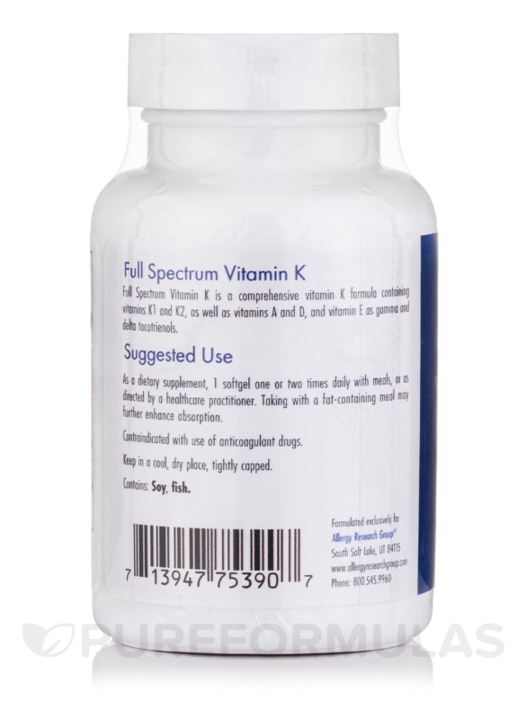 Full Spectrum Vitamin K - 90 Softgels - Alternate View 2